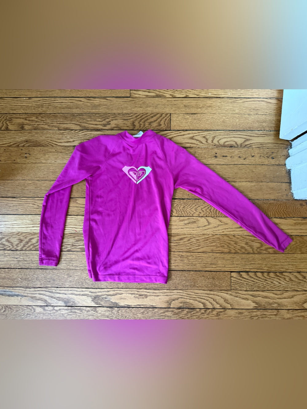Roxy Girls' Hot Pink Long-Sleeve Rash Guard - Size 6